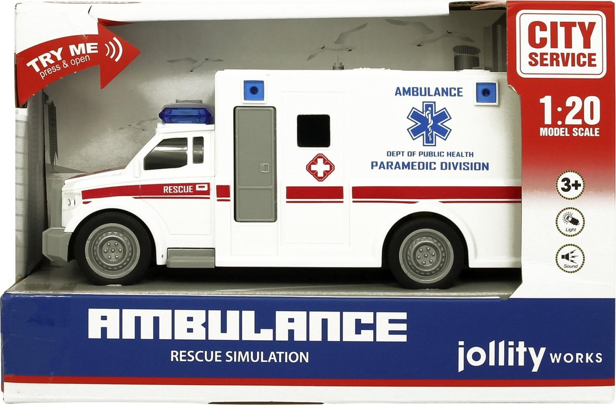 JollyVrooom - Ambulance met licht en geluid