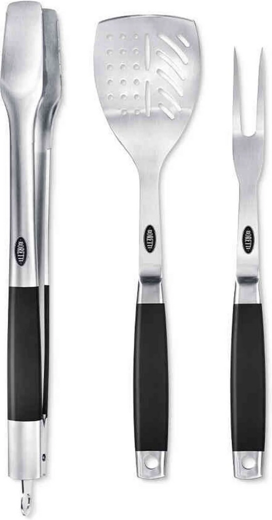 Boretti BBQ Accessoires Set (3-delig) – tang, spatel & vork + opbergtas