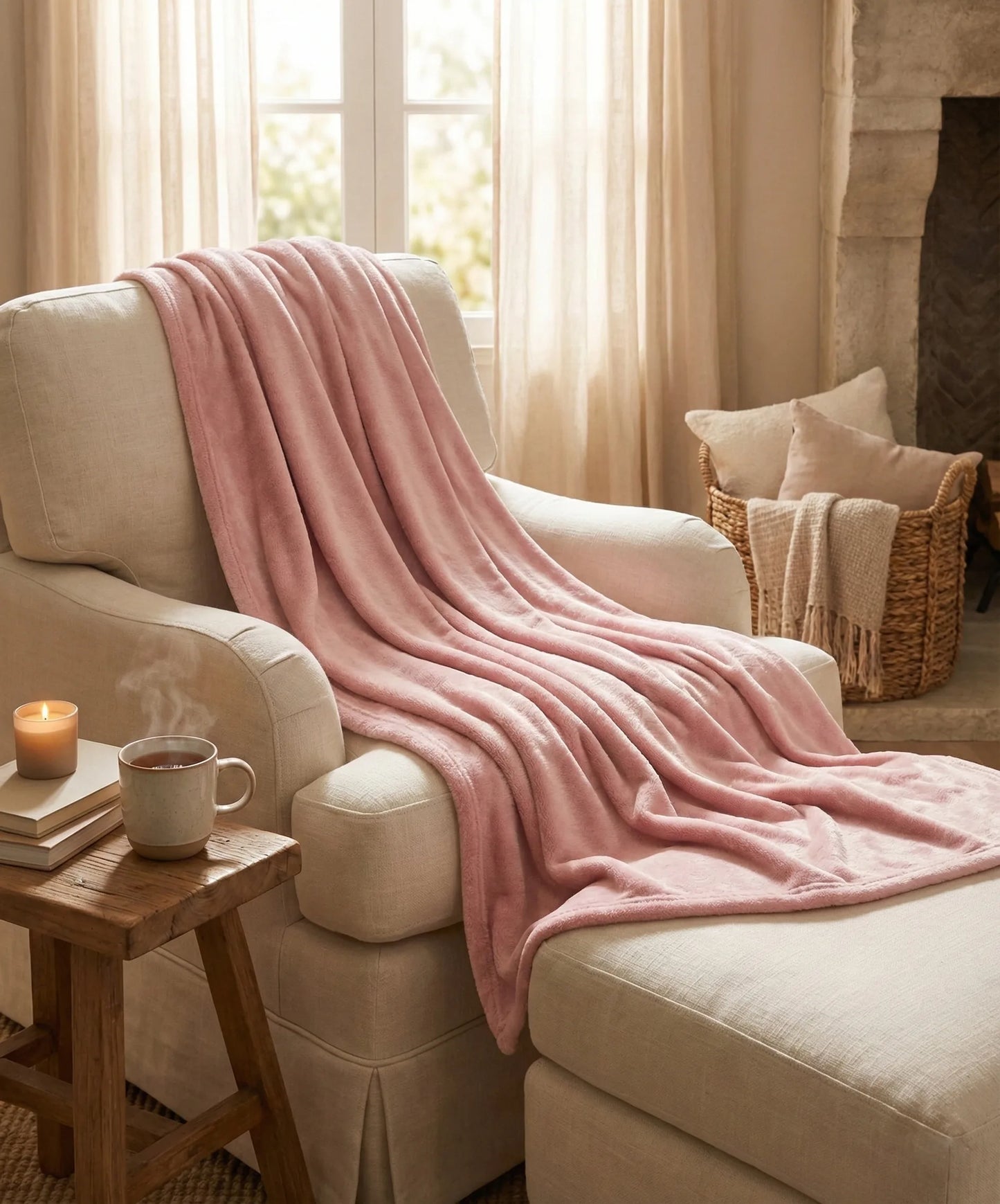 EcoLiving Plaid Baily Old Pink - 130x180 cm