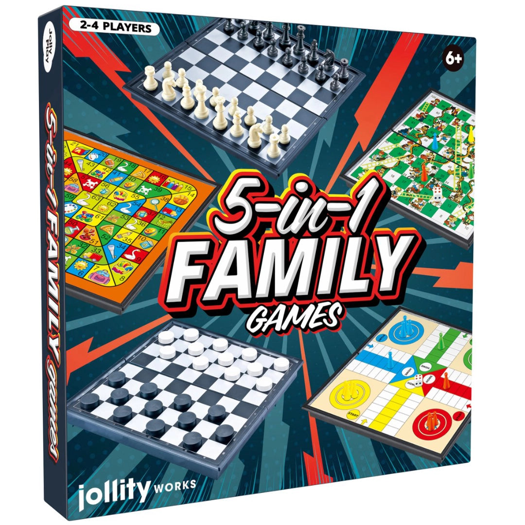 Jolly Play 5-In-1 Family Board Games 25 cm