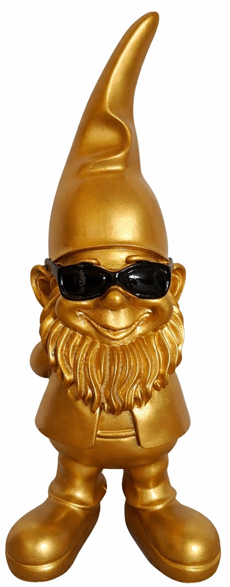 Kabouter Goud met Zonnebril – 28 cm