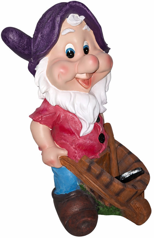 Tuinkabouter met kruiwagen - 52 cm