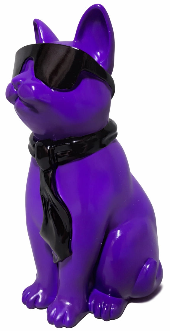 Paarse poes met zonnebril - 28 cm