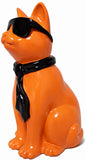 Oranje poes met zonnebril - 40 cm