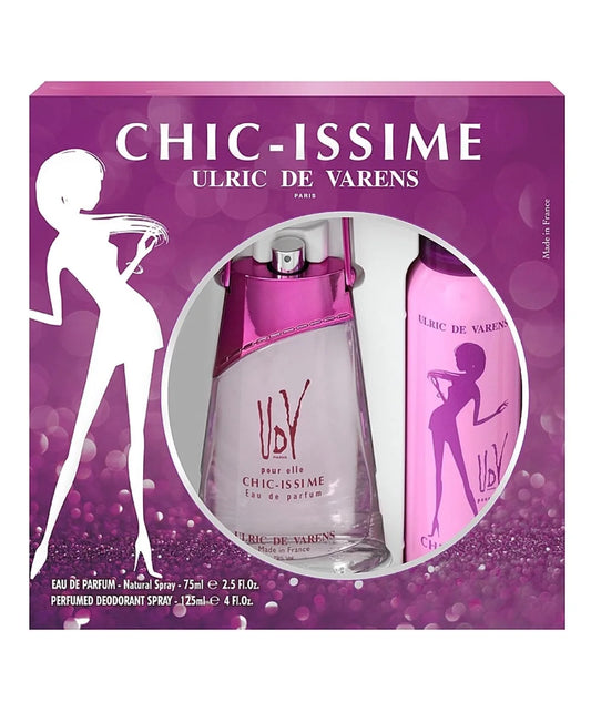 Ulric de Varens Giftset Chic Issime Paars Eau de parfum + Deo