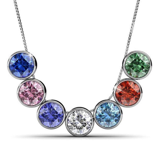 Yolora halsketting met Swarovski kristal + 6 kleurkristallen